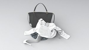 Womens Clothes on Floor Clothing Bundle 3D