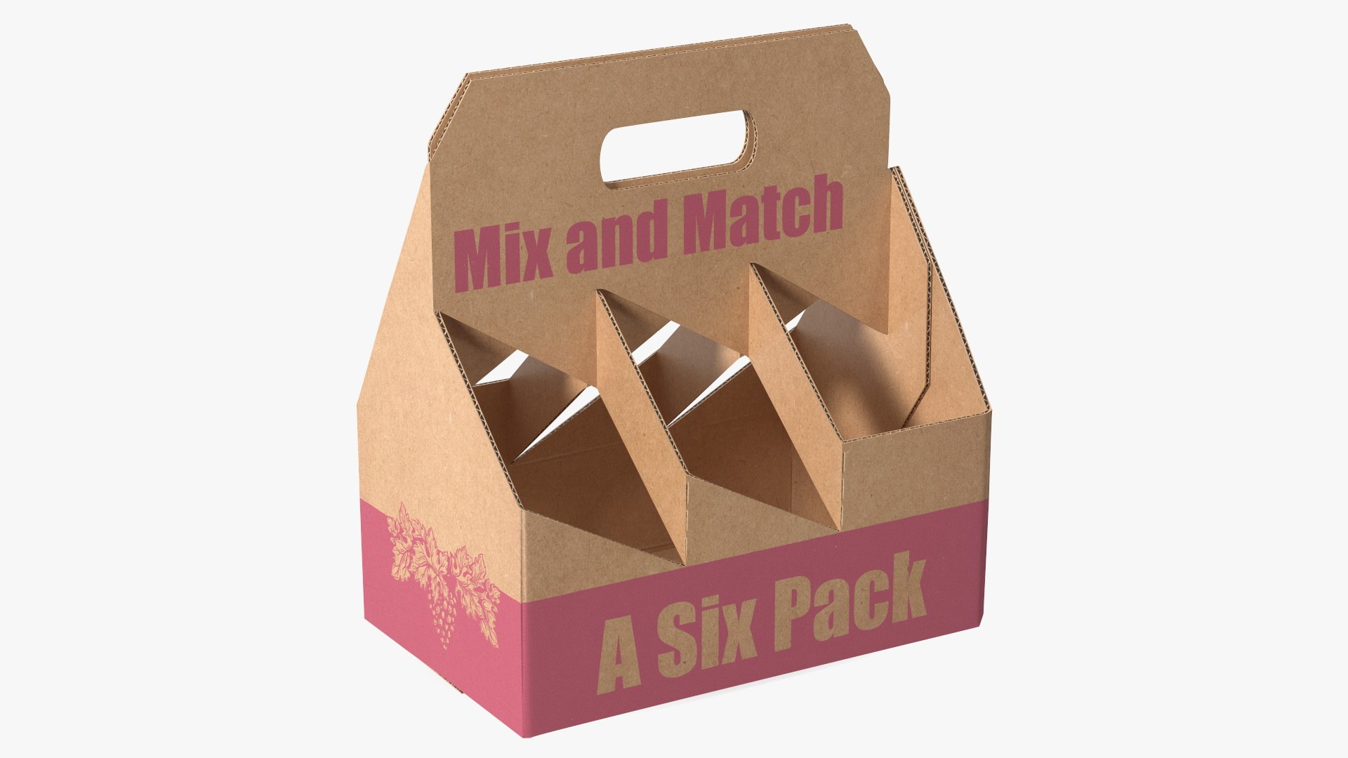 Cardboard Wine Bottle Carrier 3D model preview