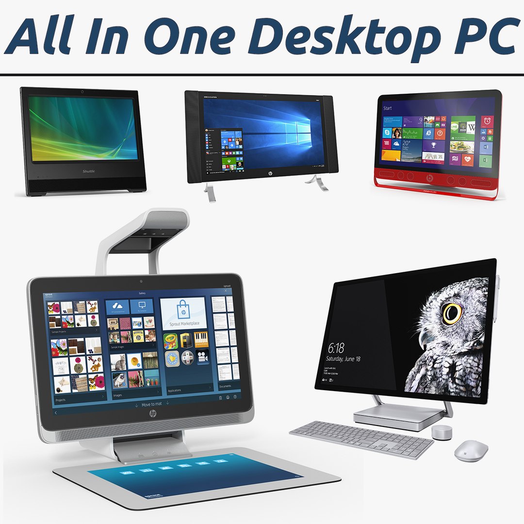 All In One Desktop PC 3D Models Collection 2 3D model preview