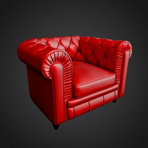 Vintage Leather Arm Chair Chesterfield Sofa 3D