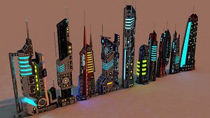 futuristic city package 3D model