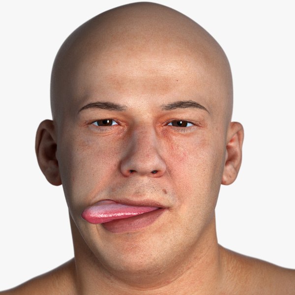 Real PBR Marcus Human Head Tongue Show Right AU19 model