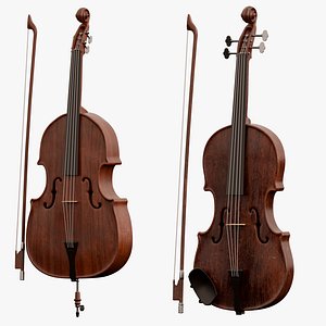 3D Violin and Double bass PBR
