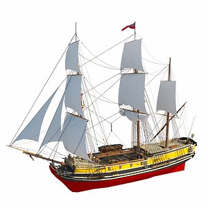 3D frigate napoleonic