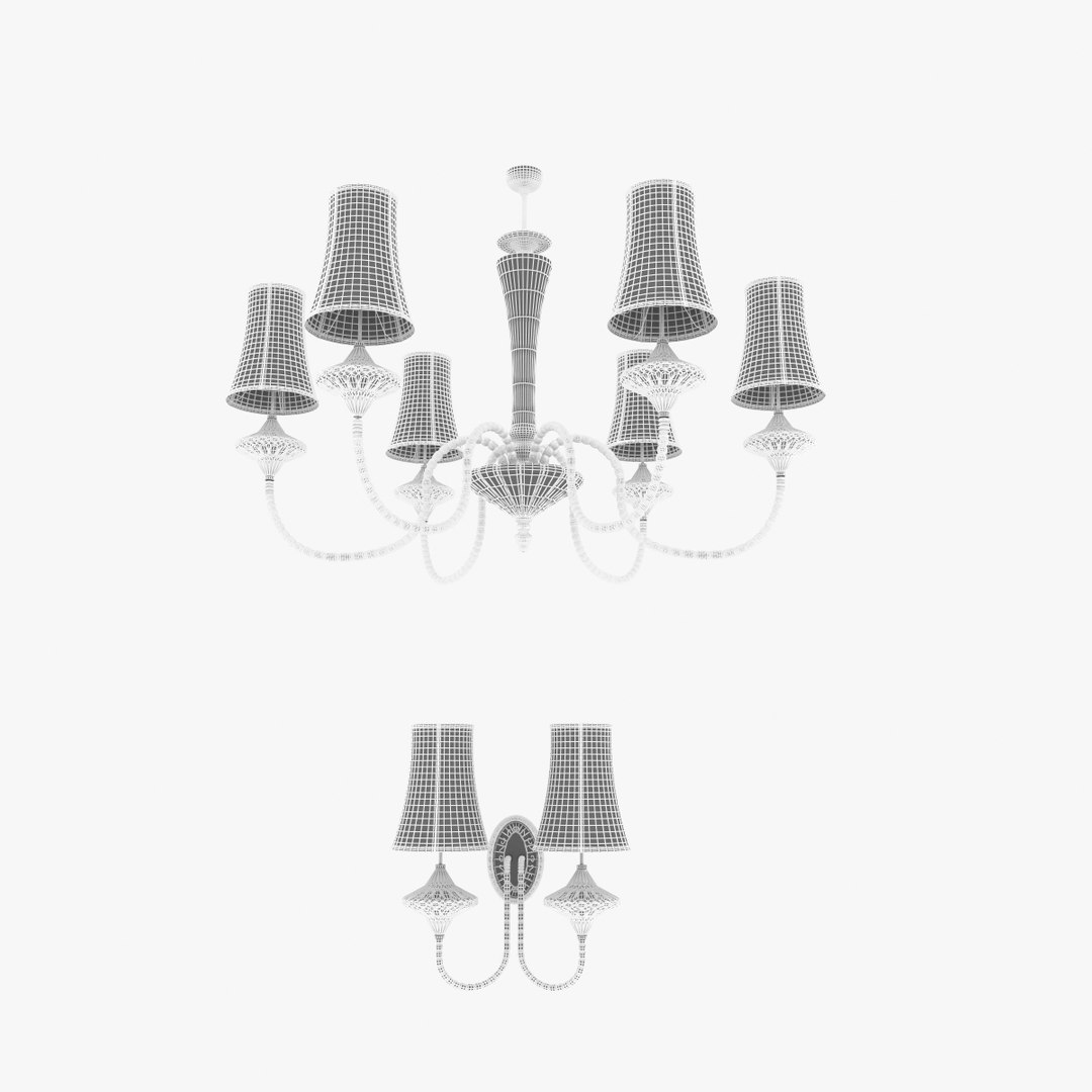 3d Chandelier Wall Light Class Model