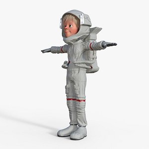 3D Cartoon Astronaut Rigged model