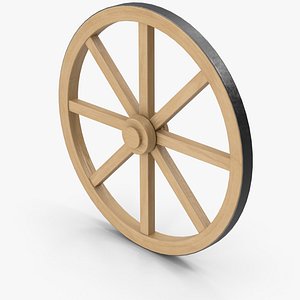 3D Old Wooden Wheel