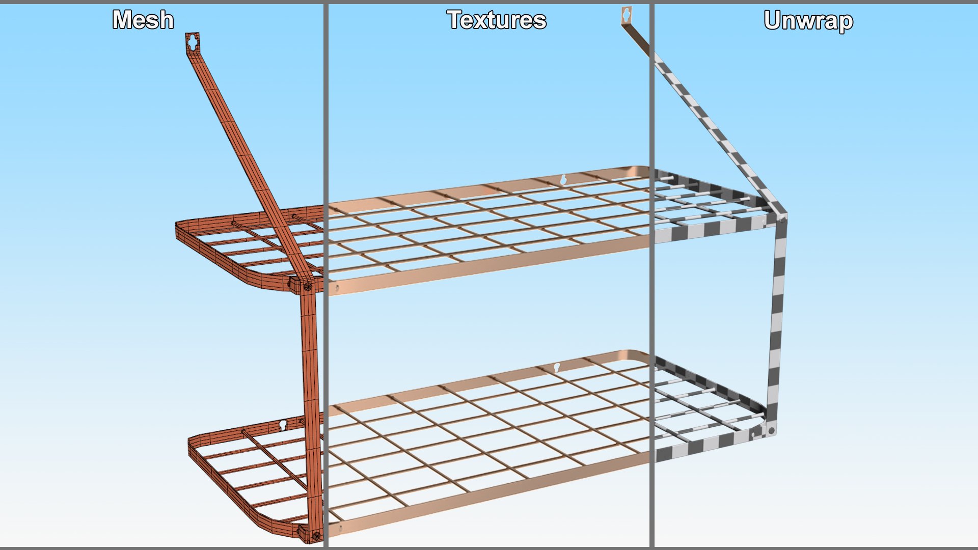 Wall Mounted Kitchen Pot Rack Organizer Copper 3D Model - TurboSquid ...