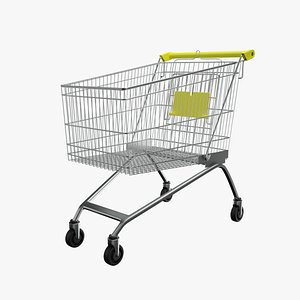 3D Shopping Cart Yellow model