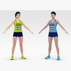 2 Female Track Athlete Collection