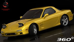 mazda rx-7 1997 interior 3d model