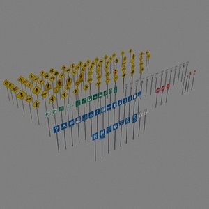 136 street signs 3d model