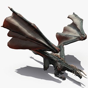 realistic volcano dragon pose 3d model