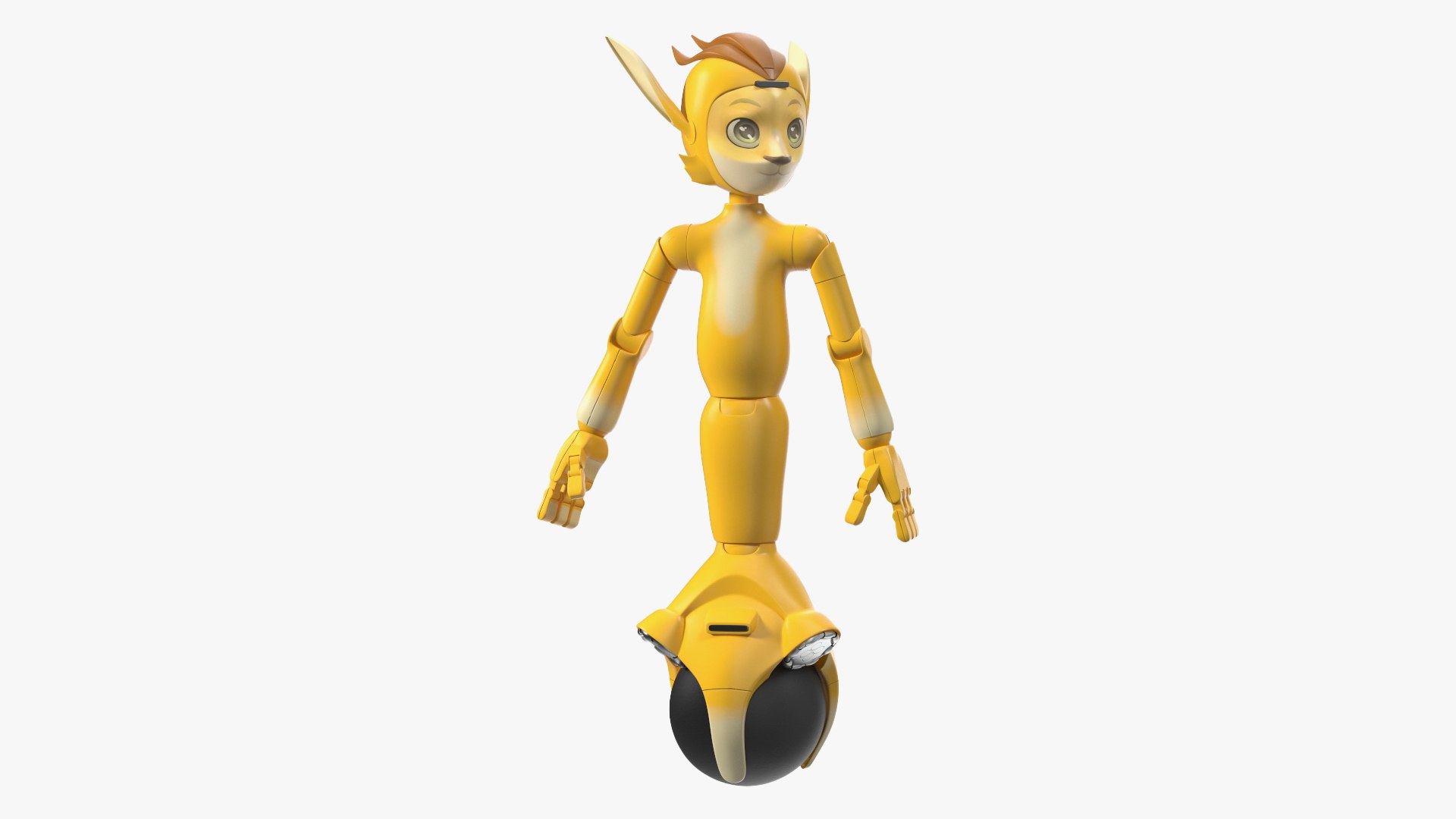 Mirokai Robot Yellow Rigged for Cinema 4D 3D model preview