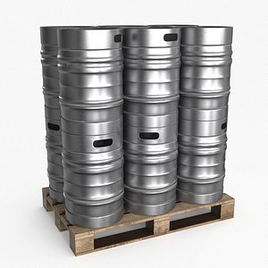 Pallets Of Beer Kegs 3D
