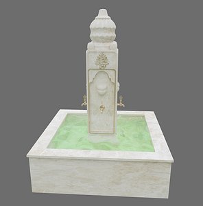 3D medieval water fountain model
