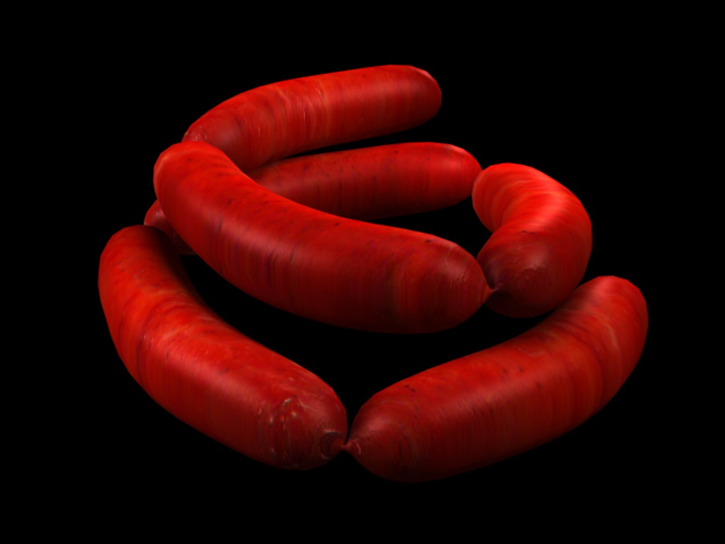 3d Hot Link Sausages