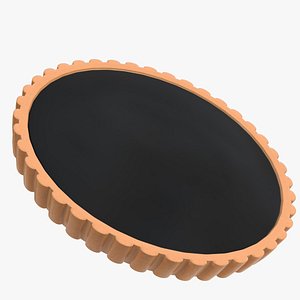 3D chocolate tart pie model