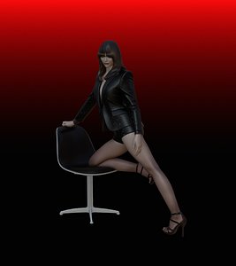 Midnight Glamour Chair Pose STL  Figure N9 3D model