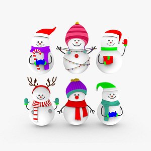Snowmen collections v001 3D