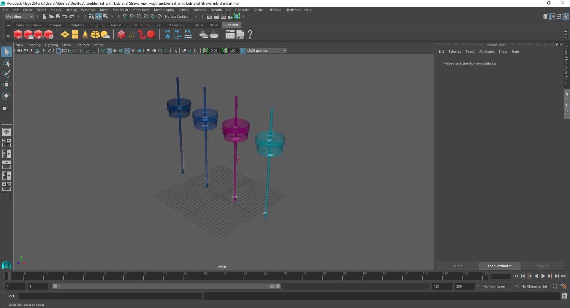 3D Tumbler Set with Lids and Straws - TurboSquid 2003440