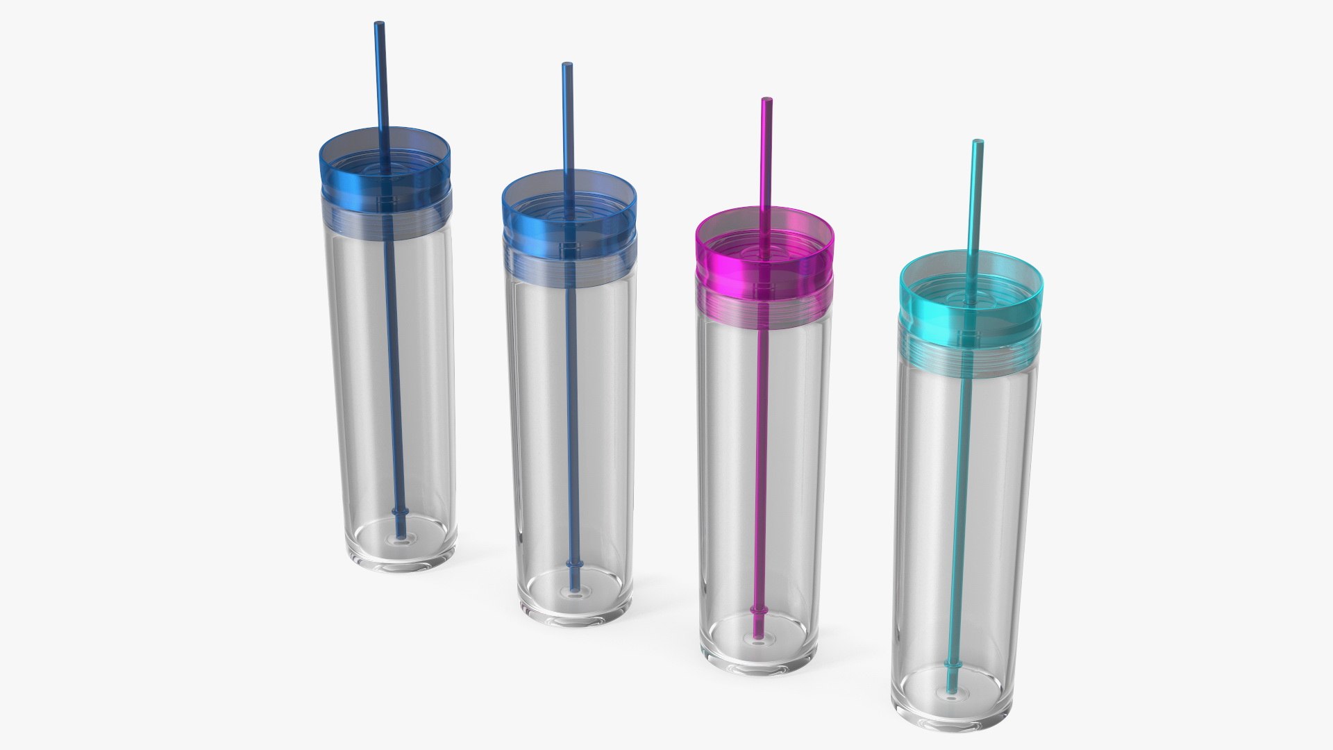 3D Tumbler Set With Lids And Straws - TurboSquid 2003440