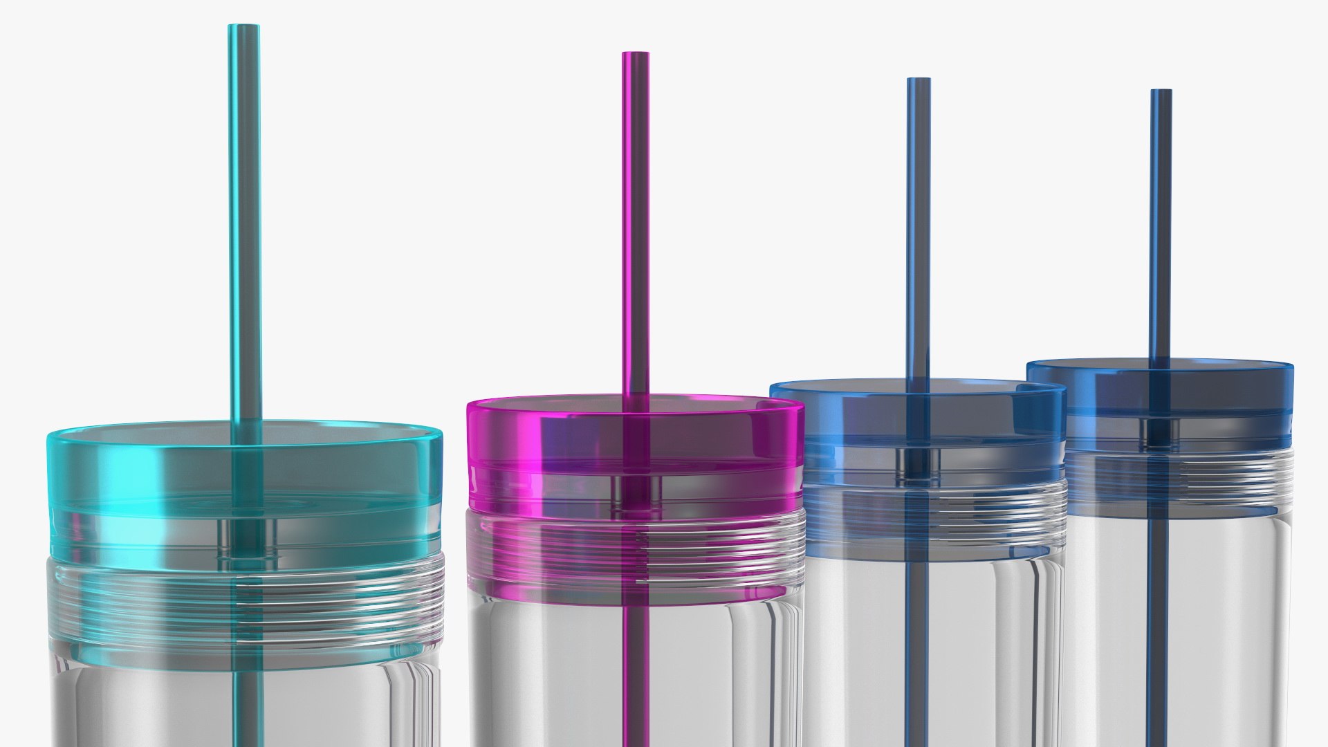 3D Tumbler Set with Lids and Straws - TurboSquid 2003440
