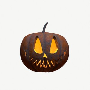 carved halloween pumpkin 3D model