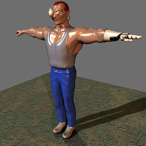 3d obj cyborg