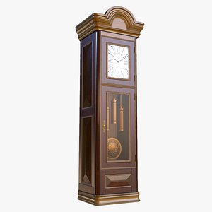 Old Vintage Grandfather Clock PBR Game Ready