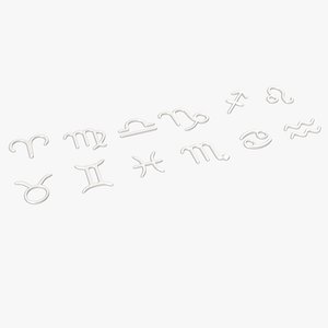 Zodiac signs porcelain 1 3D model