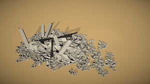 debris trash rubble 3D model