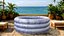 Inflatable Round Pool Marble Pattern Purple