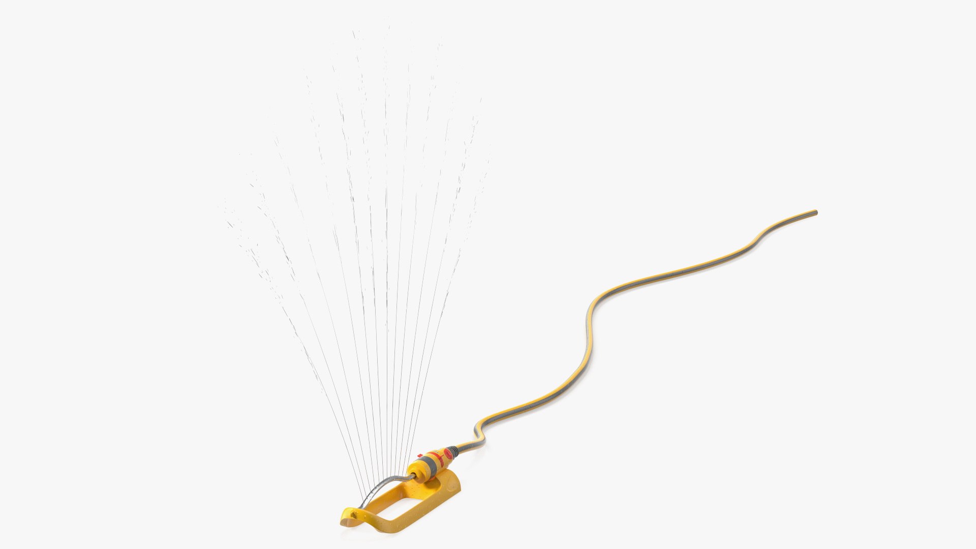 Hozelock Rectangular Sprinkler Plus Yellow with Water Spray 3D model preview