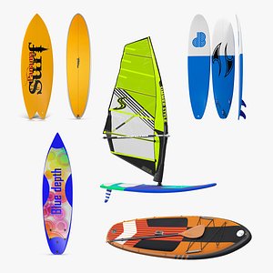 3D surfboards 4 board surfing model