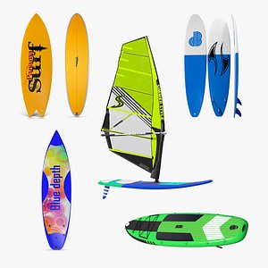 3D surfboards 4 board surfing model