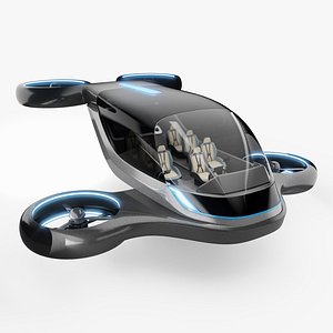 Futuristic air taxi 3D model