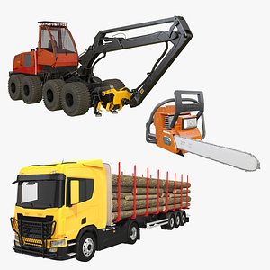 Forestery  Harvester and Truck