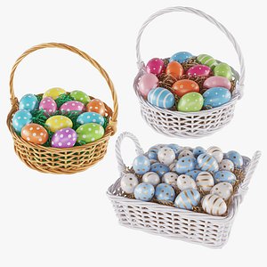 Easter Eggs Basket Set 02