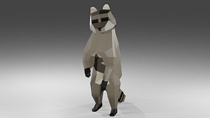Raccoon Rigged Low Poly model