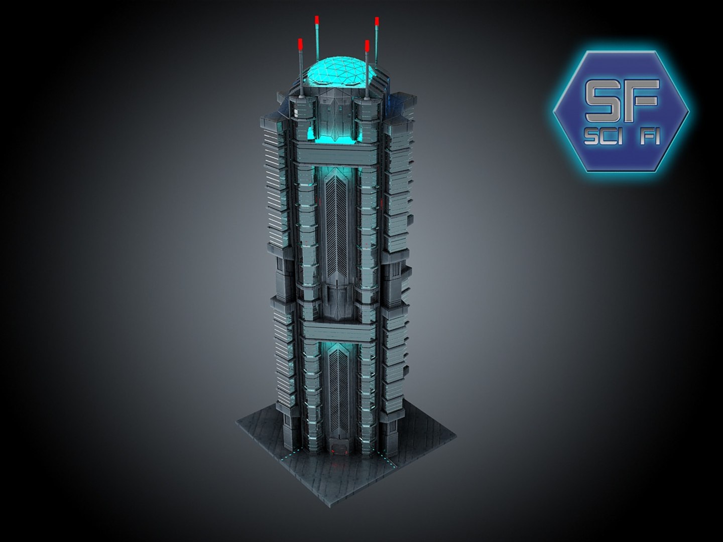 3d Sci Fi Futuristic Building