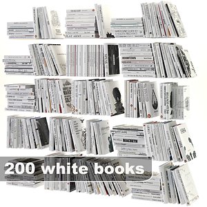 white books set 3d model