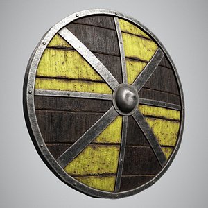 Wooden Viking Shield - Iron Medieval Painted Shield AAA Low-poly 3D model 3D model