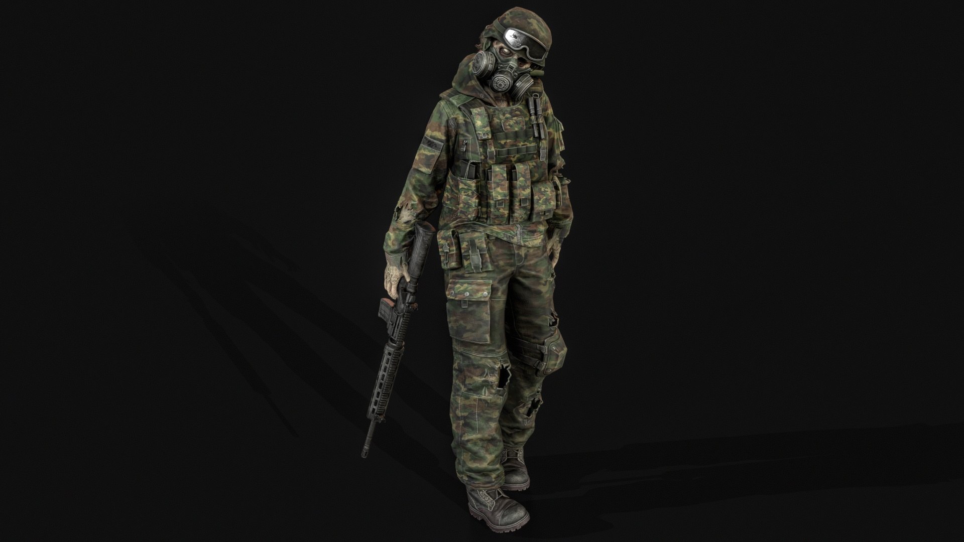 3D Model Zombie Soldier Girl - TurboSquid 2640997