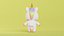 Personaje de dibujos animados de unicornio Chibi Kawaii modelo 3D de baja poli