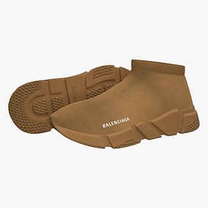 Balenciaga Speed Trainers Low Mono Beige 3D model