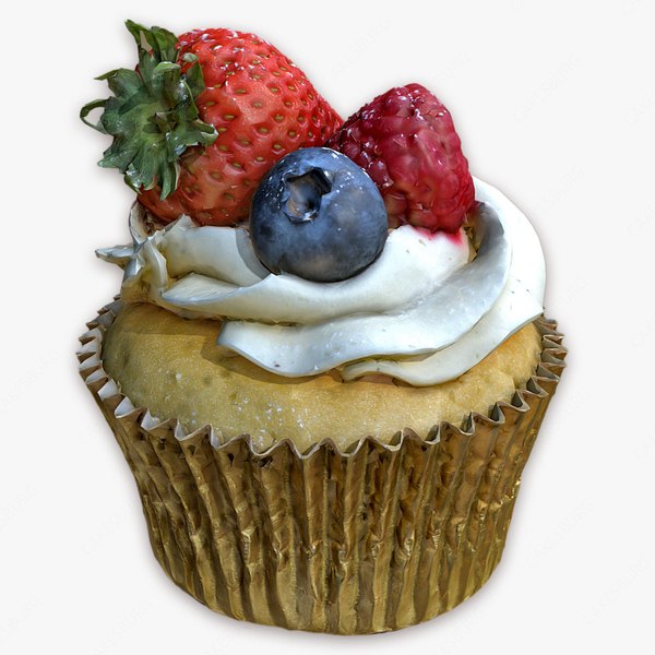 Berries Cupcake 3D - TurboSquid 1888891