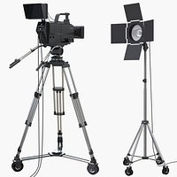 TV Studio Camera and Light