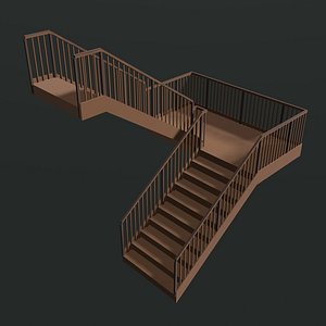 U shape stair 24O07 3D