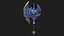Stylized Axe With Crystal for game ready PBR melee weapon Low-poly 3D model